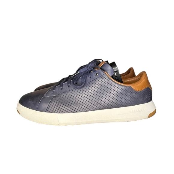 Cole Haan Other - Mens Cole Haan Grandpro Leather Round Toe Sneakers Size 11.5 Blue